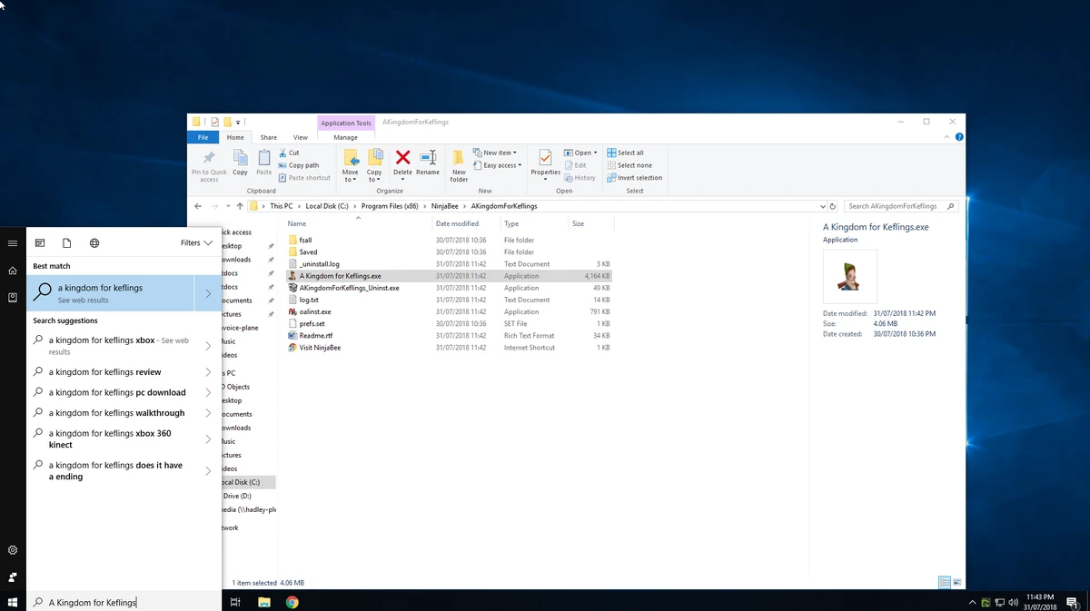 How does the search files option works in Windows