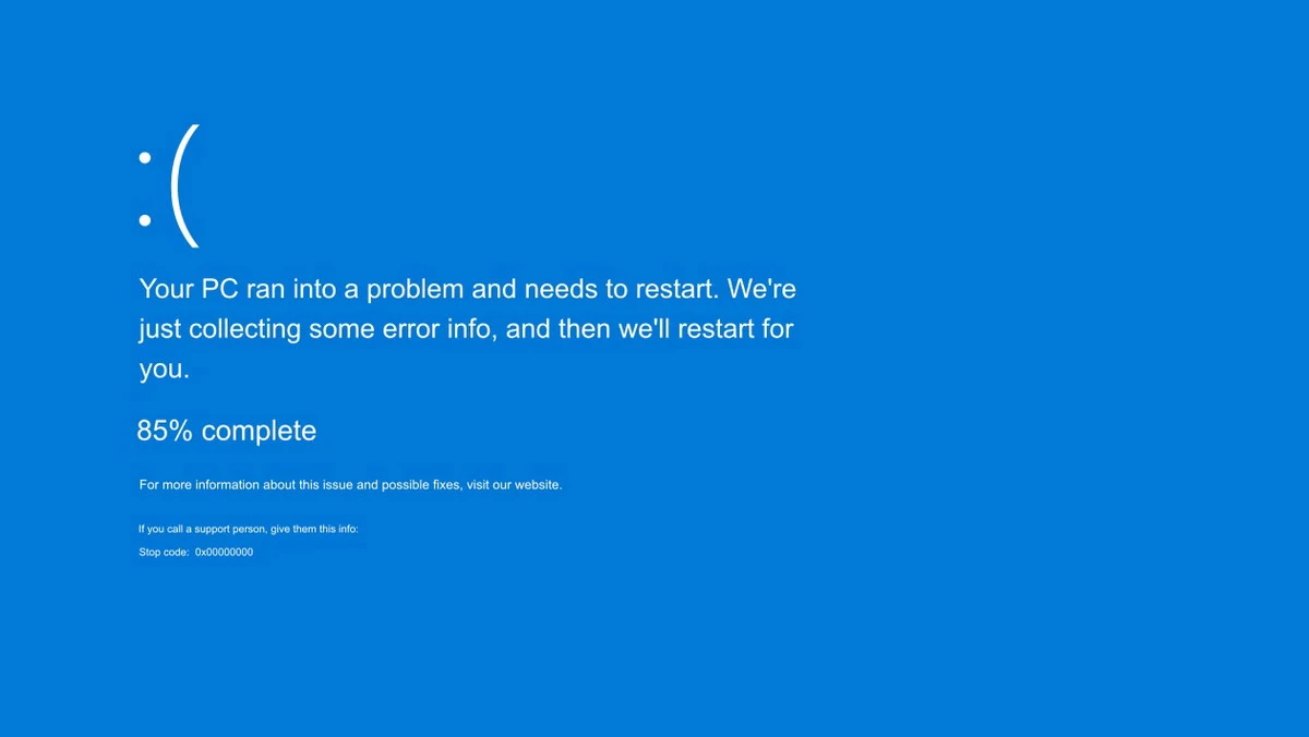 Blue screen error in Windows 11.
