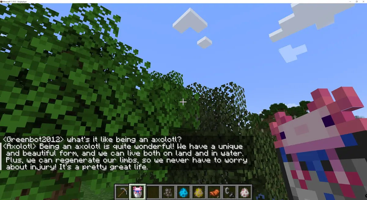 Minecraft adds ChatGPT mods to the mobs