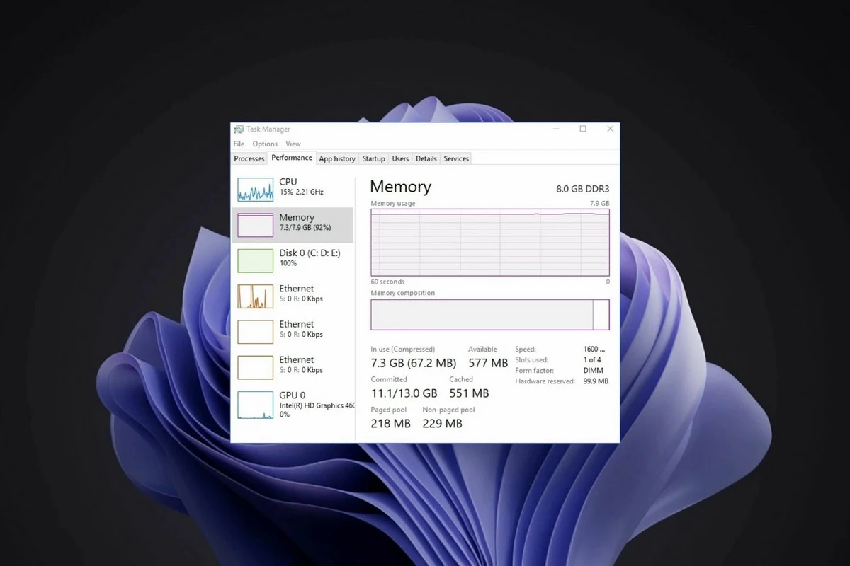Check the memory RAM functions in Windows 11