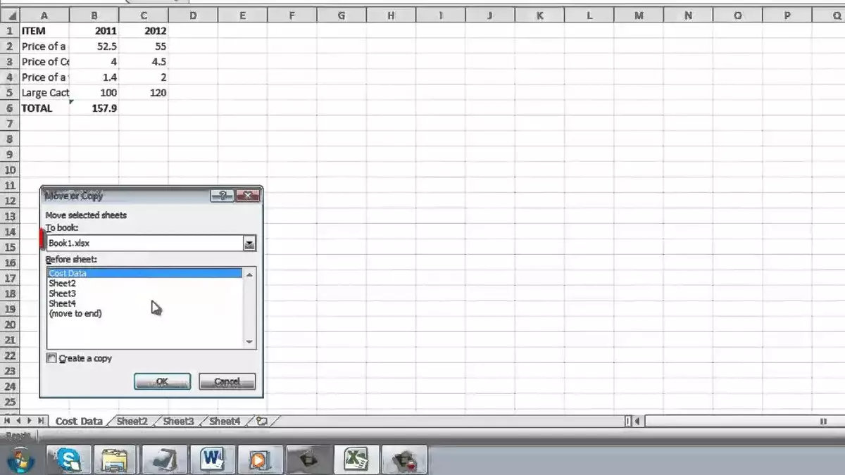 One of the methods to duplicate Excel sheet