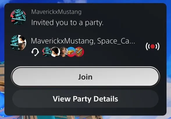 PS5 party invite
