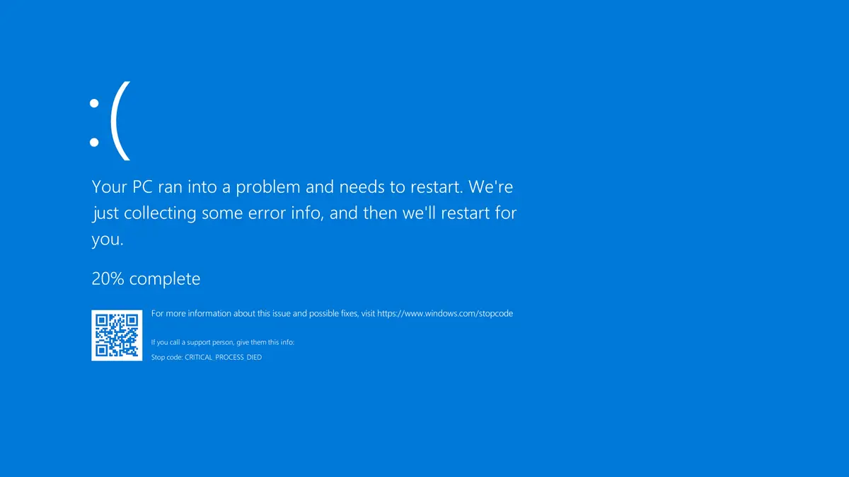 How does the blue screen looks like?