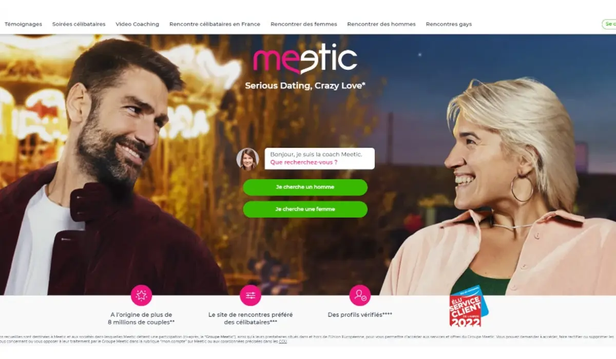 Meetic interface dating app