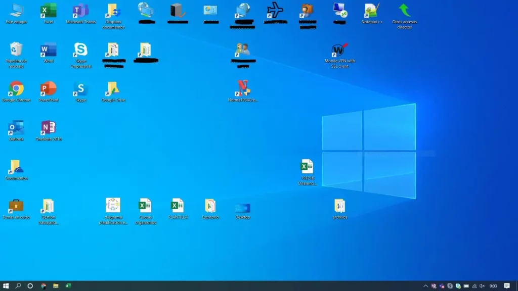 Order, hide or erase the desktop icons on Windows