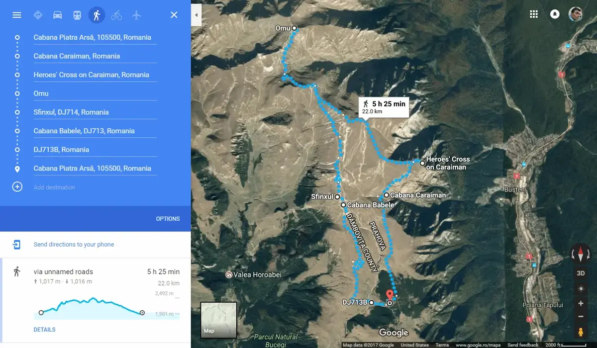 Google Maps hiking tips for the app