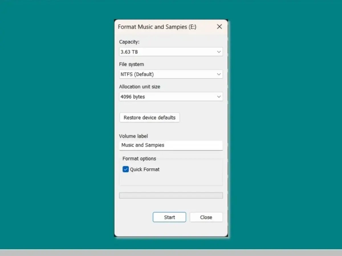 Format your USB memory in Windows