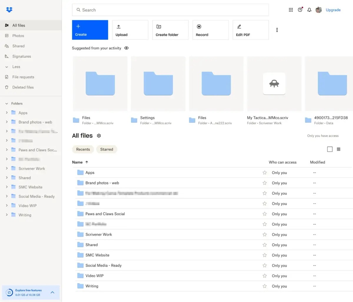 The Dropbox cloud storage solution