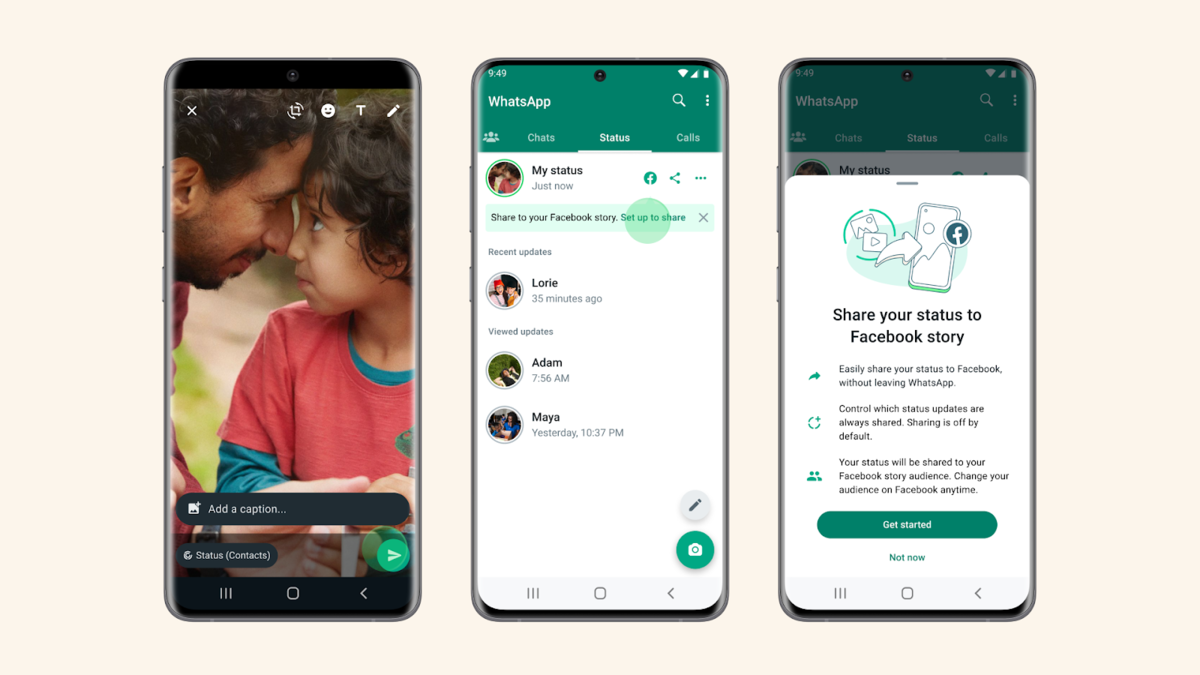 Share WhatsApp status in other apps