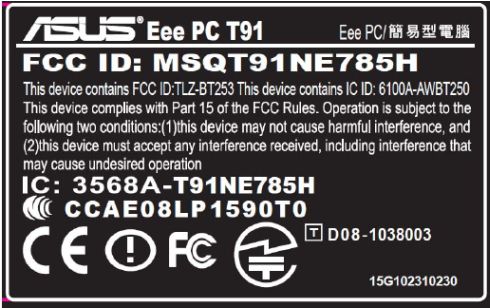 Asus Eee PC T91