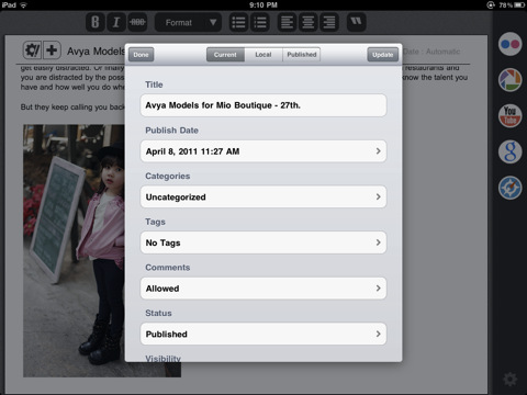 herramienta que permite a los bloggers usuarios de iPad crear entradas fácilmente en WordPress