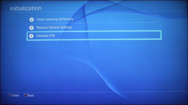 restablecer de la PlayStation 4 islaBit