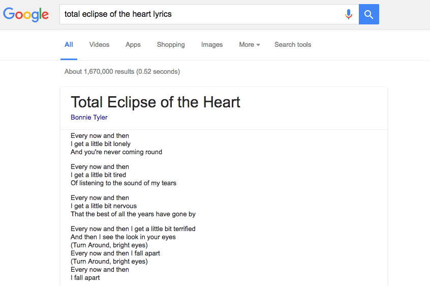 Google letras canciones