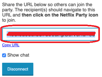 Netflix Party compartir o Desconectar