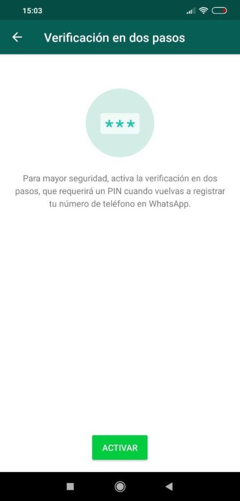 proteger tu whatsapp con verificación en dos pasos