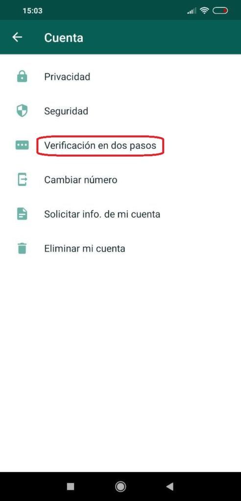 verificación en dos pasos en whatsapp