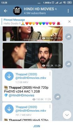 descargar películas Telegram fácilmente