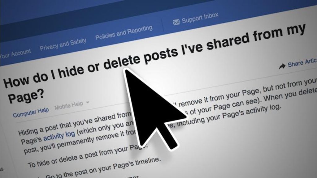 Ocultar eliminar páginas Facebook 2
