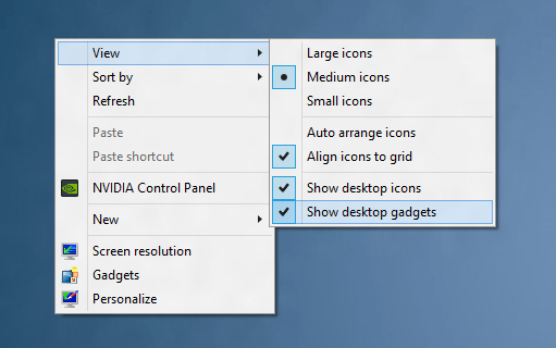 gadgets escritorio Windows 10