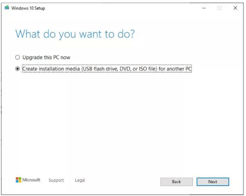 unidad arranque Windows 10