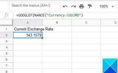 Formula para convertir monedas en Google Sheets