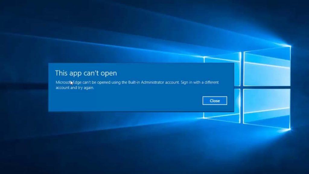 No se puede abrir esta aplicación Windows 10 2