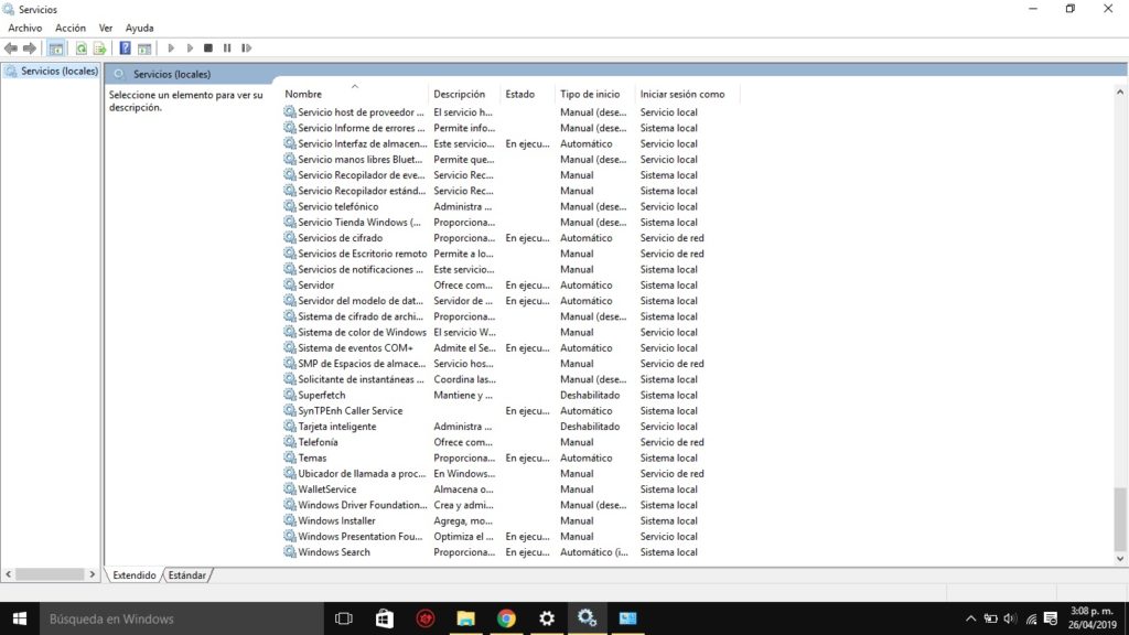 Servicio actualización Windows Services 2