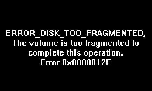 error 0x0000012E disco demasiado fragmentado