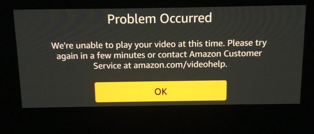 Amazon Prime Video error 2