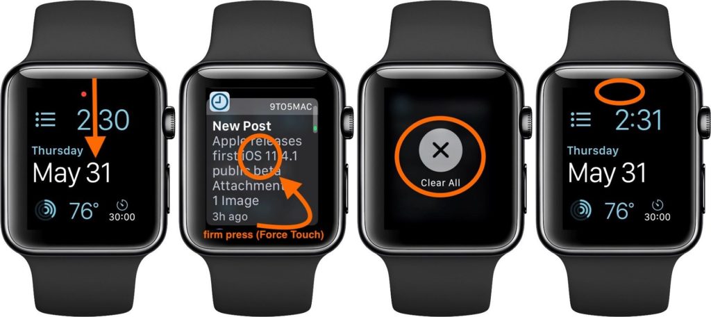 Borrar notificaciones Apple Watch 3