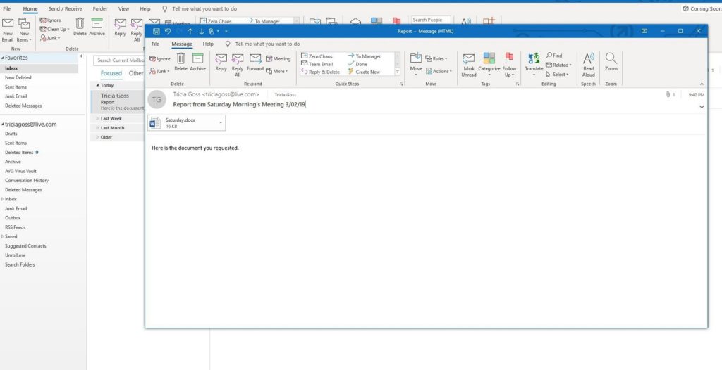 Editar correo recibido Outlook 2