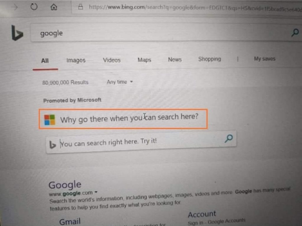 Bing vs Google 4