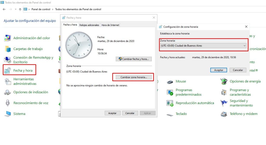 Cómo activar o desactivar horario de verano en Windows 10