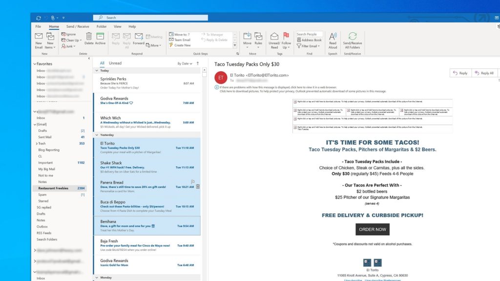 eliminar correos fecha Outlook 2