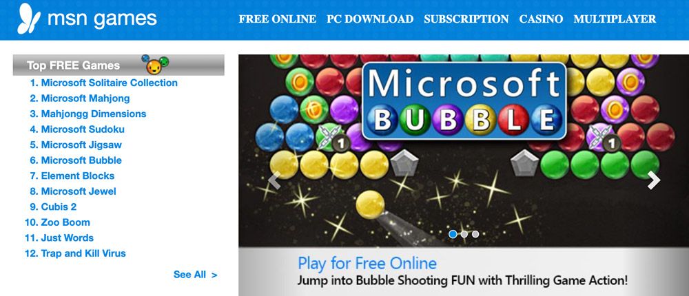 Top 5 juegos gratuitos MSN en línea