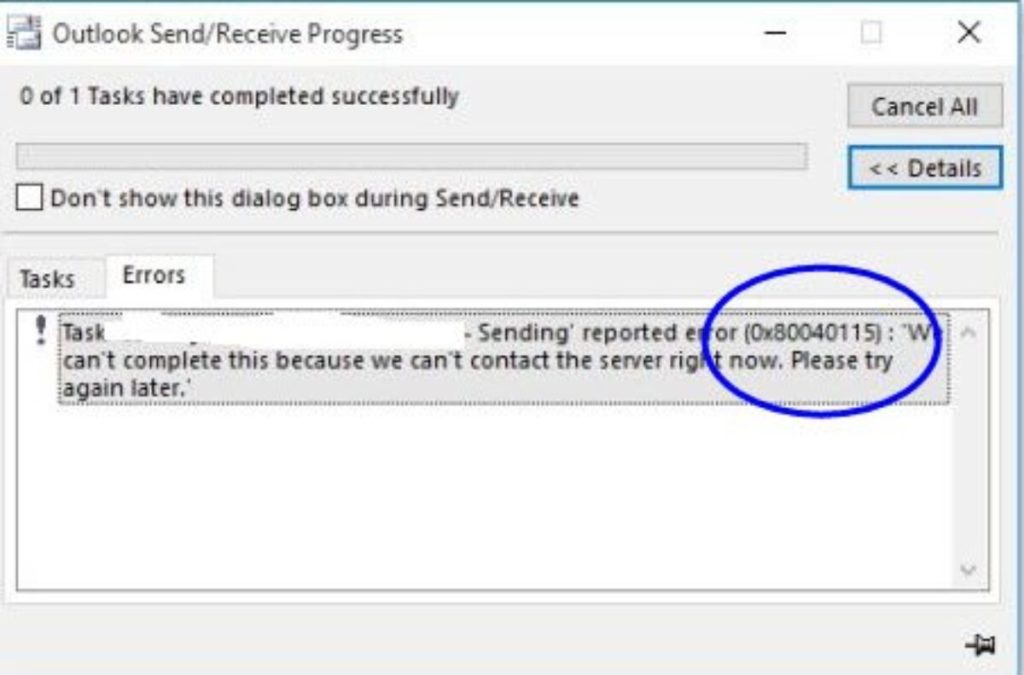 Cómo reparar el error 0x80040115 de Outlook 2