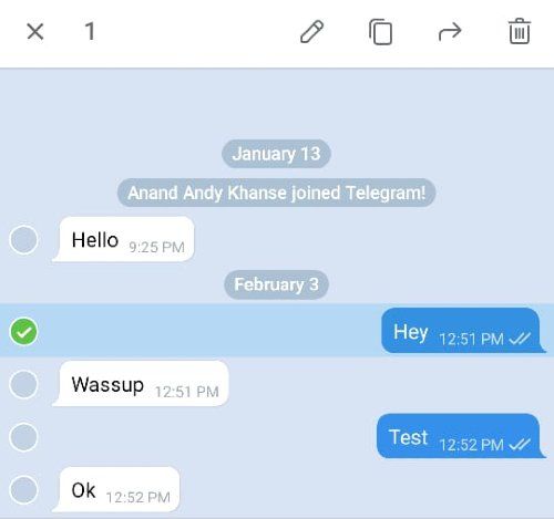 Editar mensajes enviados de Telegram en Android
