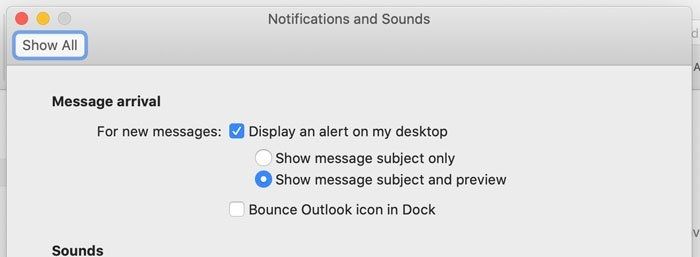 No funcionan las notificaciones de Outlook en Mac