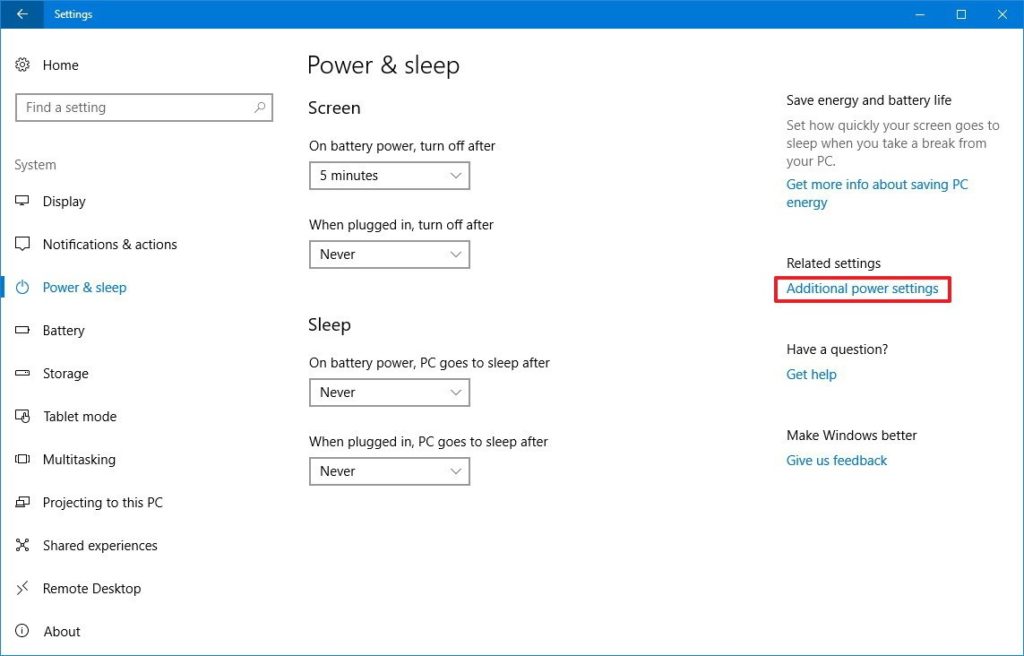 Active Power Plan Windows 10 2