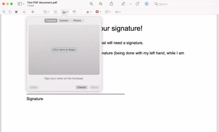 Cómo crear una firma en un documento PDF en Mac