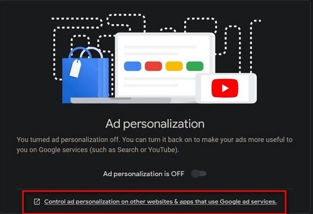 Controlar la personalización de anuncios en otros sitios webs.