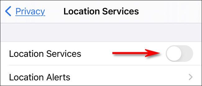 Desactivar o deshabilitar servicios de ubicación en iPhone.