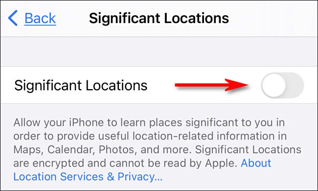 Desactivar ubicaciones importantes en iPhone