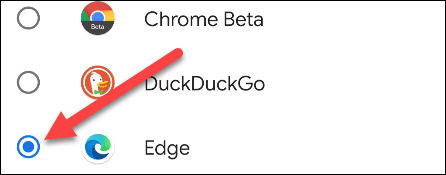 Seleccionamos Microsoft Edge como navegador predeterminado.