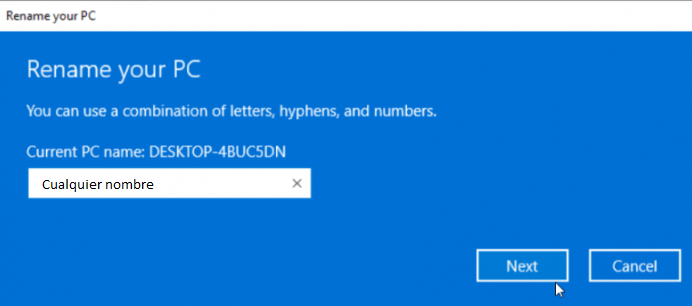 Así es como podemos cambiar el nombre de un ordenador con Windows 10.