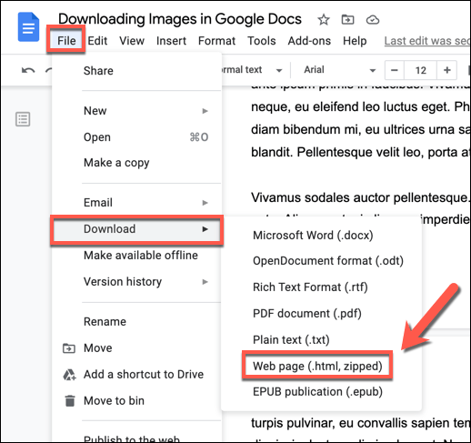 Cómo descargar imágenes de un documento de Google Docs.