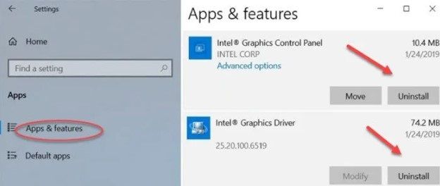 Desinstalar gráficos Intel en Windows 10.
