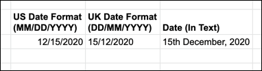 Formato de fecha en Sheets dependiendo de la ubicación.