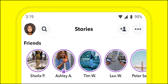 Historias de Snapchat.