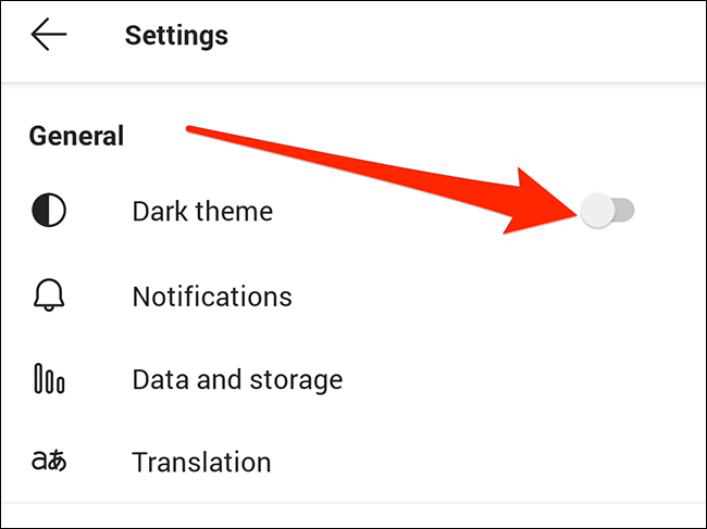 Activar modo oscuro o Dark theme de Teams en Android.